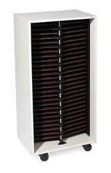 Mobile Band and Orchestra Folio Cabinet 2 Column No Doors Cherry